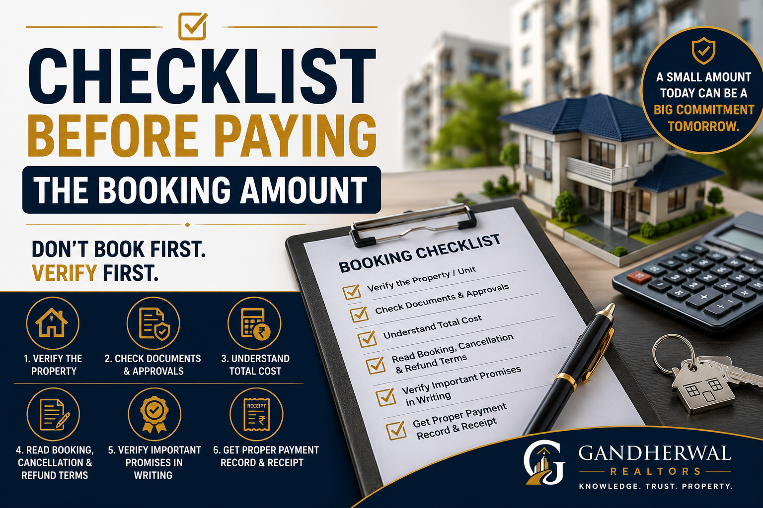 Checklist Before Paying the Booking Amount for a Property
